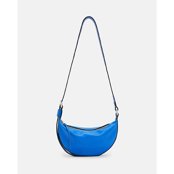 Allsaints Australia Womens Half Moon Leather Crossbody Bag Blue AU58-187